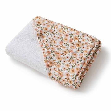 Floral Organic Cotton Baby Hooded Towel from Snuggle Hunny Kids at Little Ellie Boutique