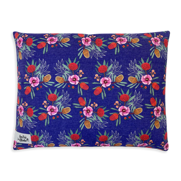 Australian Floral Dog Bed Dark Blue