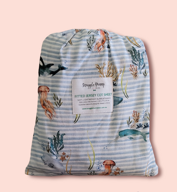 Jersey Cot Sheet Set from Snuggle Hunny Kids at Little Ellie Boutique