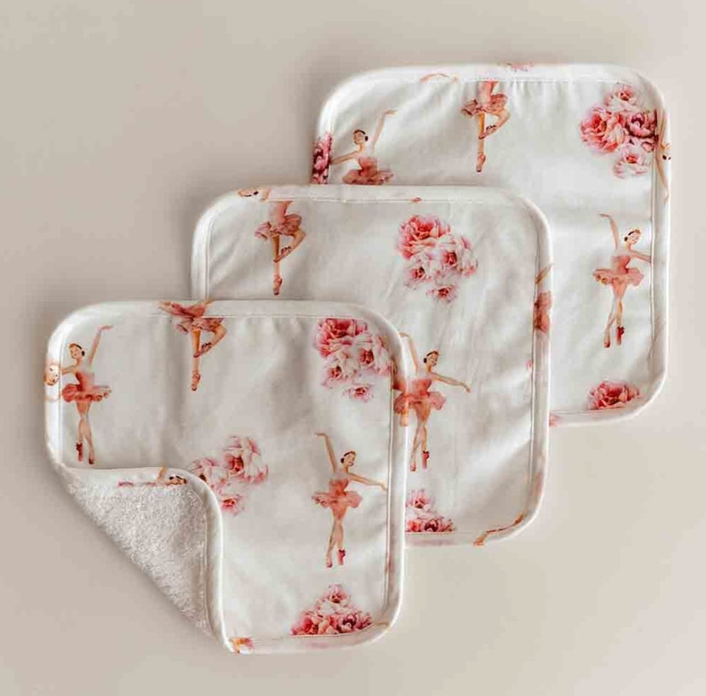 Ballerina Organic Cotton Baby Washcloths from Snuggle Hunny Kids at Little Ellie Boutique